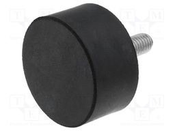 Vibroisolation foot; Ø: 40mm; H: 20mm; Shore hardness: 55±5; 1235N