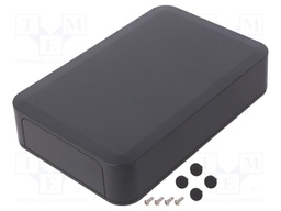 Enclosure: with panel; PF; X: 125mm; Y: 190mm; Z: 35mm; ABS; dark grey