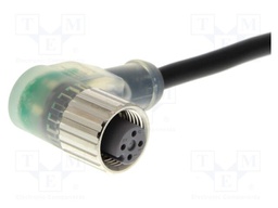 Connection lead; M12; PIN: 4; angled; 5m; PUR; female
