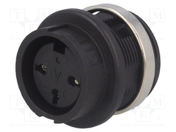 Socket; DIN; female; PIN: 3; for panel mounting,screwed; soldering