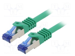 Patch cord; S/FTP; 6a; stranded; Cu; LSZH; green; 3m; 26AWG; -20÷75°C