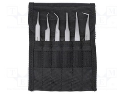 Kit: tweezers; Pcs: 6; for precision works