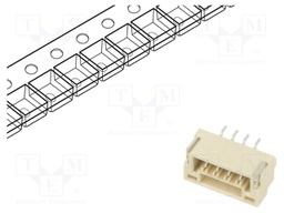 Socket; wire-board; male; 1.25mm; PIN: 4; w/o contacts; on PCBs; 50V