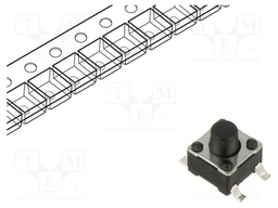 Microswitch TACT; SPST-NO; Pos: 2; 0.05A/12VDC; SMT; none; 1N; 5mm
