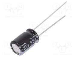 Capacitor: electrolytic; THT; 68uF; 35VDC; Ø8x11.5mm; Pitch: 3.5mm