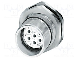 Connector: M23; socket; PIN: 19(16+3); soldering; straight; IP67