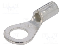 Ring terminal; M4,5; crimped; for cable; non-insulated; copper