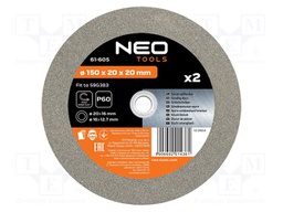 Grinding wheel; Ø: 150mm; Granularity: 60; Holder: assembly hole