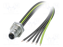 Connector: M12; socket; PIN: 5; male; 690V; IP65; cables; gold-plated
