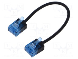 Patch cord; U/UTP; 6a; stranded; Cu; LSZH; black; 0.15m; 32AWG