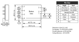 Converter: DC/DC; 20W; Uin: 18÷75V; 5VDC; Iout: 4000mA; 2"x1,6"; 50g