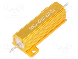 Resistor: wire-wound; with heatsink; 220Ω; 50W; ±5%; 50ppm/°C