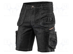 Protective shorts; Size: XS; black; DENIM; 410g/m2