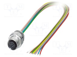 Connector: M12; socket; PIN: 8; female; 30V; straight; IP67; cables