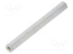 Screwed spacer sleeve; Int.thread: M2,5; 40mm; hexagonal; steel
