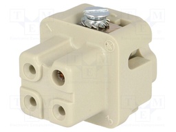 Connector: HDC; female; HTS HA; PIN: 4; 3+PE; size 1; 10A; 250V