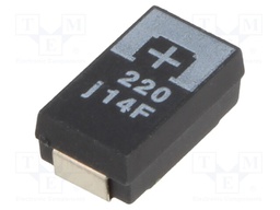 Capacitor: tantalum-polymer; 220uF; 6.3VDC; TPF; SMD; ±20%; 2000h