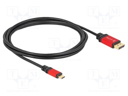 Cable; DisplayPort plug,USB C plug; DisplayPort 1.4; 2m; black