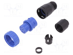 Connector: circular; plug; female; PIN: 8; w/o contacts; for cable