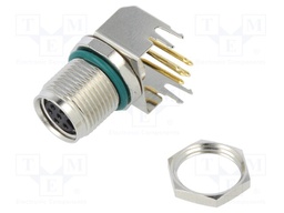 Connector: M8; female; PIN: 6; angled 90°; on PCBs; socket; 1.5A; 30V