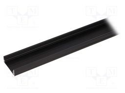 Profiles for LED modules; surface; black; L: 2m; aluminium