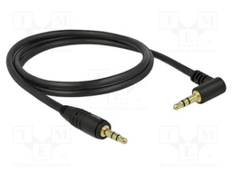 Cable; Jack 3.5mm 3pin plug,Jack 3.5mm 3pin angled plug; 1m