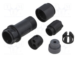 Connector: circular; plug; male; PIN: 2; w/o contacts; for cable