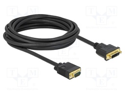 Cable; DVI-I (24+5) socket,VGA male; single link; Len: 5m; black