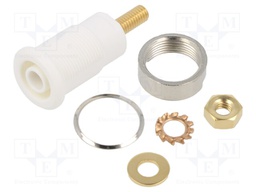 Socket; 4mm banana; 32A; grey; gold-plated; Overall len: 38.5mm