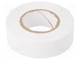 Tape: electrical insulating; W: 19mm; L: 20m; Thk: 0.13mm; white