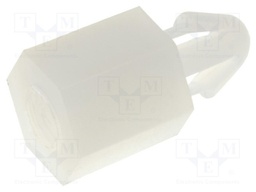 PCB distance; polyamide; L: 6mm; Colour: natural; Ømount.hole: 3mm