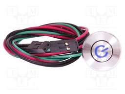 Microswitch TACT; SPST-NO; Pos: 2; 0.05A/12VDC; SNAP-IN; LED; blue