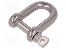 Dee shackle; acid resistant steel A4; for rope; Size: 6mm