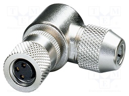 Connector: M8; PIN: 3; 4A; 48V; IP67; angled; shielded; plug