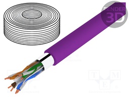 Wire; F/UTP; 6; solid; Cu; 4x2x23AWG; LSZH; violet; 6mm; CPR: Dca