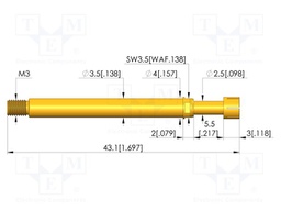 Test needle; Spring compression: 4.4mm; 5.5mm; 12A; CuBe; Ø: 4mm
