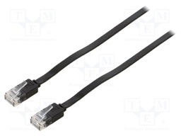 Patch cord; U/UTP; 6; stranded; Cu; PVC; black; Len: 7m; 32AWG