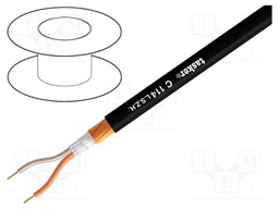 Wire: microphone cable; 2x0.25mm2; black; OFC; -30÷70°C