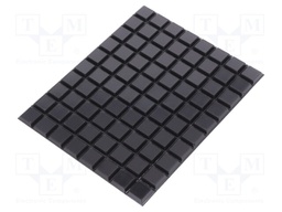 Self-adhesive foot; H: 3mm; black; polyurethane; Dim: 12.7x12.7mm