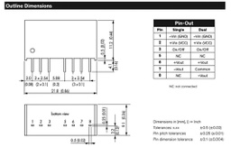 Converter: DC/DC; 2W; Uin: 18÷75V; Uout: 5VDC; Uout2: -5VDC; SIP8