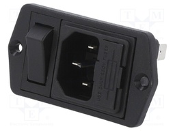 Connector: AC supply; socket; male; 10A; 250VAC; IEC 60320