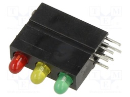 LED; in housing; 2.8mm; No.of diodes: 3; red/green/yellow; 20mA