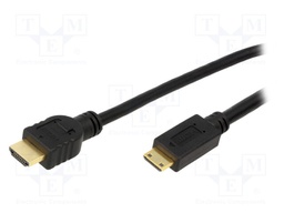 Cable; HDMI 1.4; HDMI mini plug,HDMI plug; 1m; black