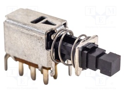 Switch: push-button; Pos: 2; DPDT; 0.3A/30VDC; Rcont max: 20mΩ; THT