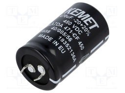 Capacitor: electrolytic; 470uF; 450VDC; ESR: 322.4mΩ; SNAP-IN; ±20%