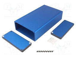 Enclosure: with panel; 1455; X: 125mm; Y: 220mm; Z: 51mm; aluminium