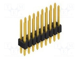 Connector: pin strips; pin header; male; PIN: 18; 1.27mm; THT; 2x9
