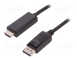 Cable; DisplayPort 1.1; DisplayPort plug,HDMI plug; 2m; black