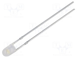 LED; 3mm; white warm; 750÷1120mcd; 40°; Front: convex; 2.9÷3.4VDC