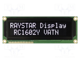 Display: LCD; alphanumeric; VA Negative; 16x2; 122x44x13.6mm; LED